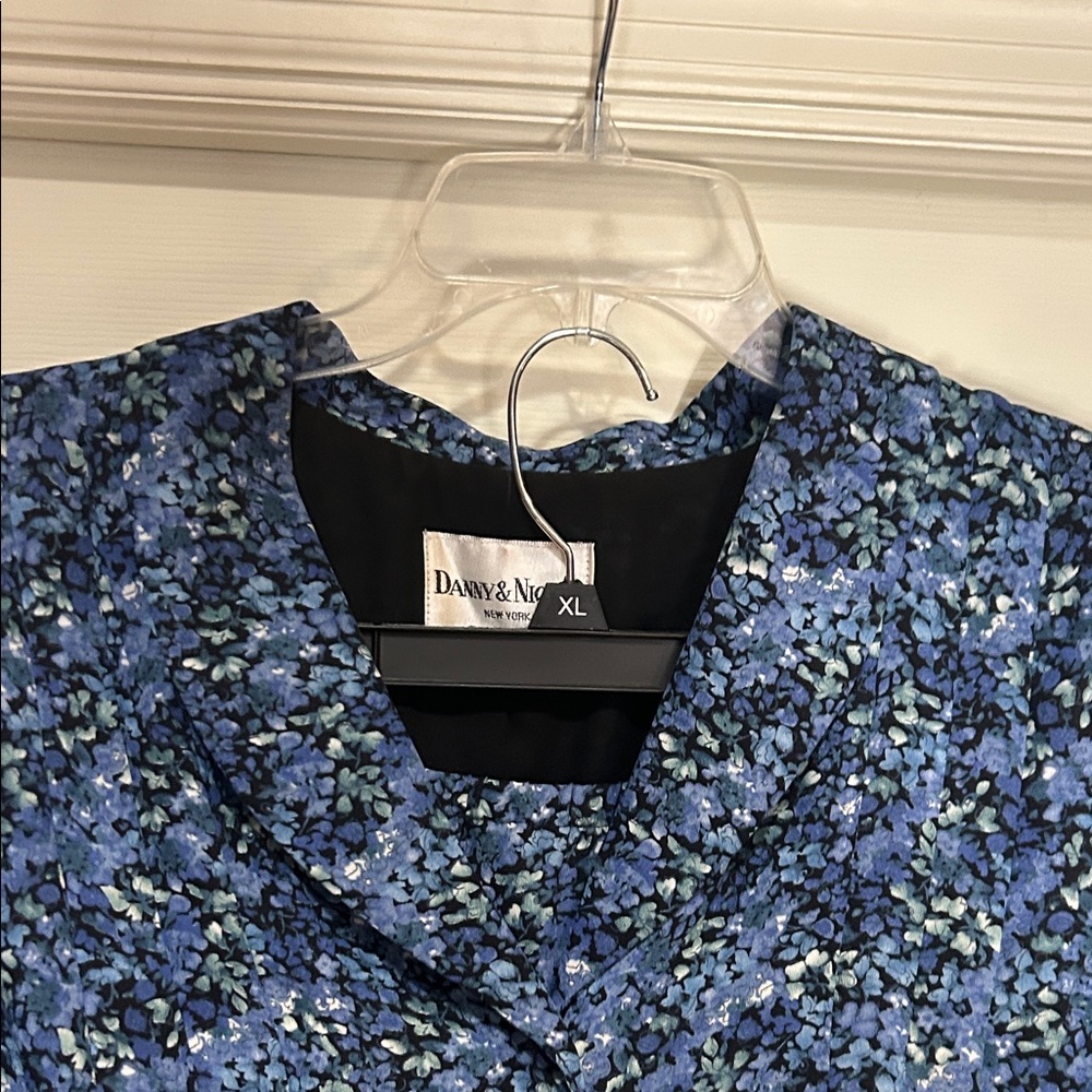 Danny & Nicole Blue Floral 2 piece Dress - Picture 2 of 14